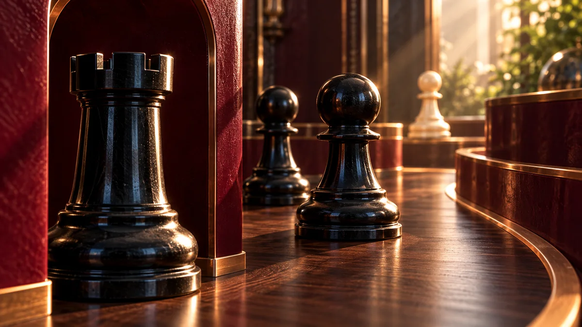 A rook waits behind its own pawn obstruction while a side exit offers a possible route to useful activity.