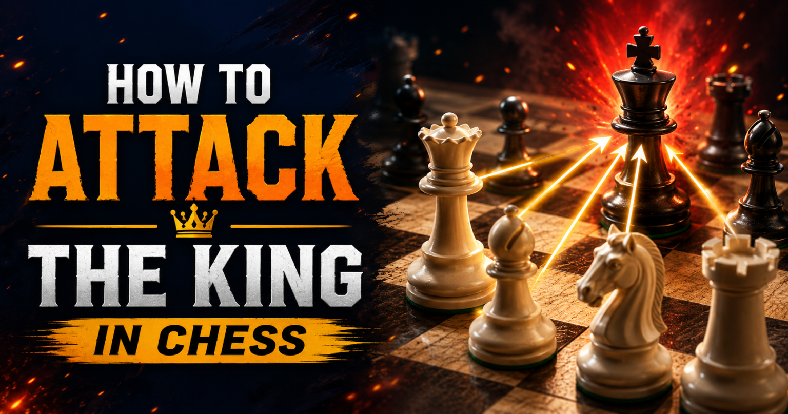 How to attack the king in chess with coordinated pieces near the enemy king