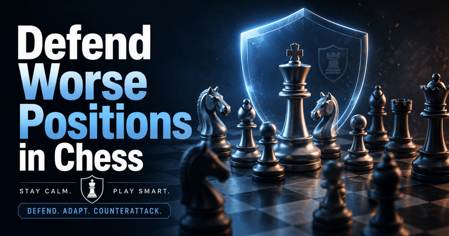 How to defend worse positions in chess with active pieces and practical counterplay