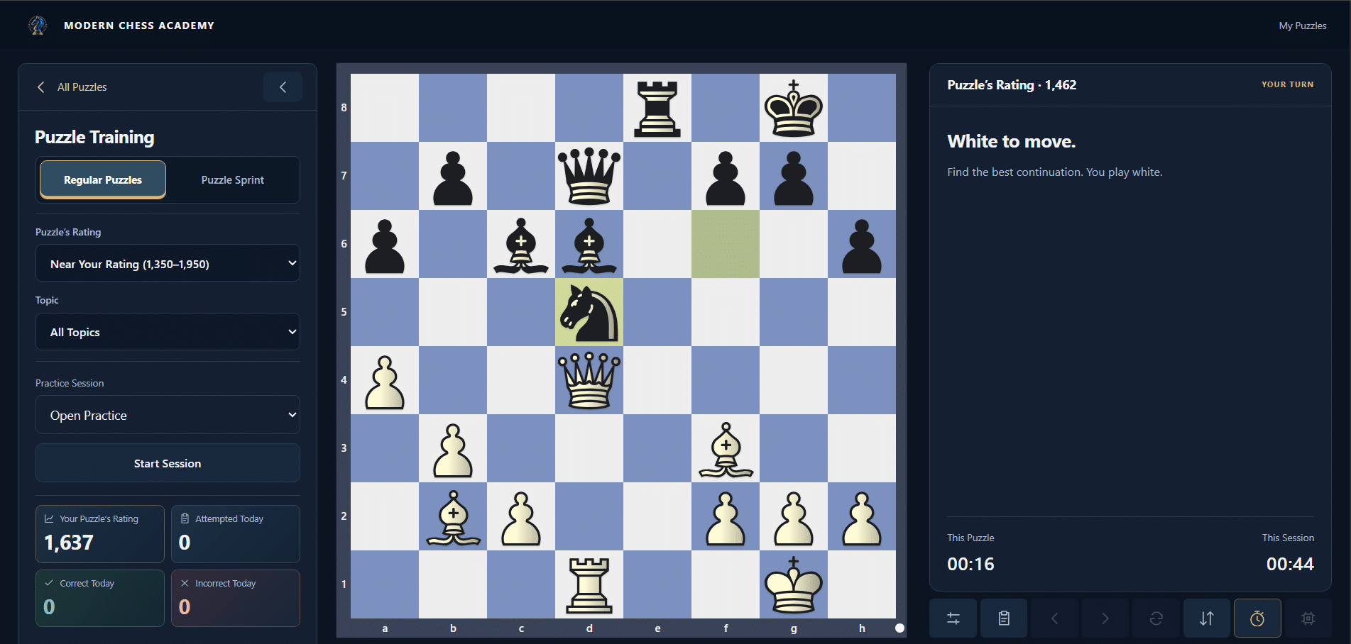 Puzzles inside Modern Chess Academy