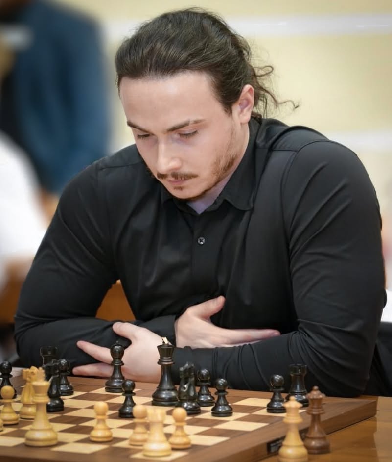 International Master and chess coach Giorgi Sibashvili playing chess